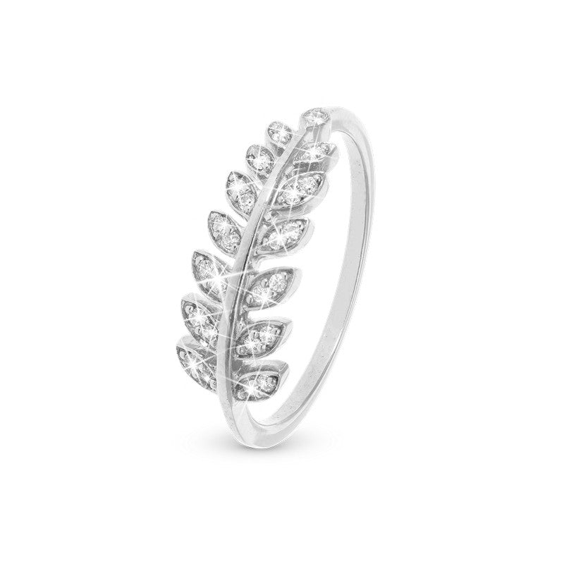 FOREST LEAVES ring i sterlingsølv med zirkonia fra Christina Jewelry & Watches.